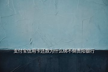 支付寶信用卡還款為什么綁不倒貴陽銀行