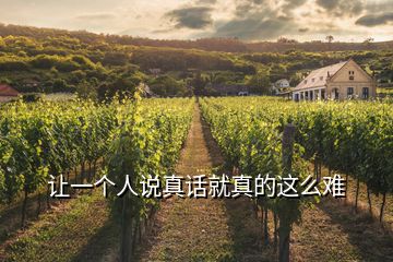 讓一個(gè)人說(shuō)真話就真的這么難
