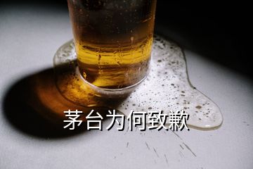 茅臺(tái)為何致歉