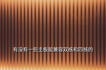 有沒有一些主板能兼容雙核和四核的