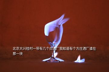 北京大興桂村一帶有幾個白酒廠我知道有個方莊酒廠誰在那一塊