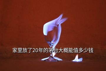 家里放了20年的茅臺大概能值多少錢