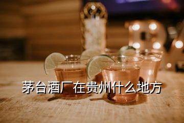 茅臺(tái)酒廠在貴州什么地方