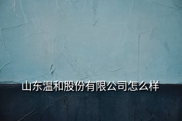 山東溫和股份有限公司怎么樣