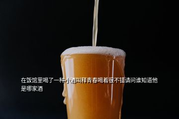 在飯館里喝了一種小酒叫釋青春喝著很不錯(cuò)請(qǐng)問誰知道他是哪家酒