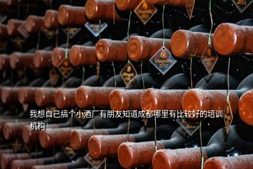 我想自己搞個小酒廠有朋友知道成都哪里有比較好的培訓(xùn)機(jī)構(gòu)