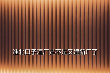 淮北口子酒廠是不是又建新廠了