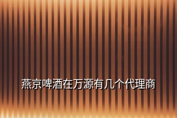 燕京啤酒在萬源有幾個代理商