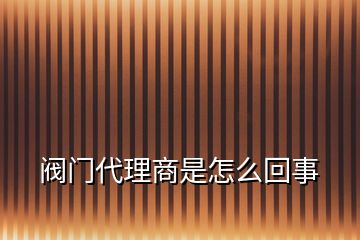 閥門(mén)代理商是怎么回事