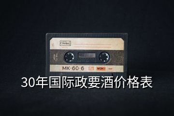 30年國際政要酒價格表