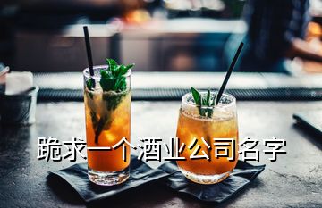 跪求一個(gè)酒業(yè)公司名字