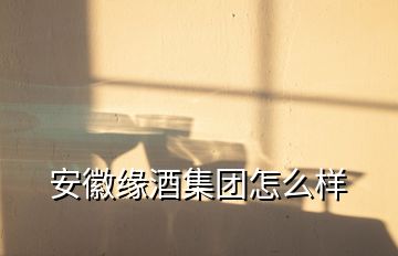 安徽緣酒集團怎么樣