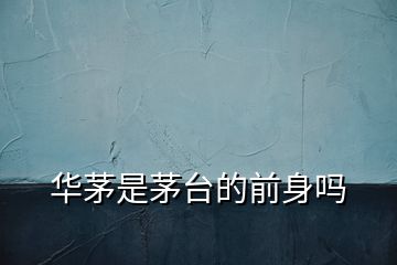 華茅是茅臺(tái)的前身嗎
