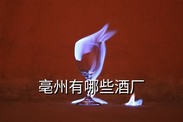 亳州有哪些酒廠(chǎng)