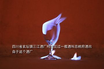 四川省玄壇鎮(zhèn)三江酒廠嗎我見過(guò)一瓶酒叫總統(tǒng)府酒出自于這個(gè)酒廠