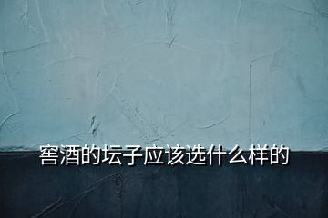 窖酒的壇子應(yīng)該選什么樣的