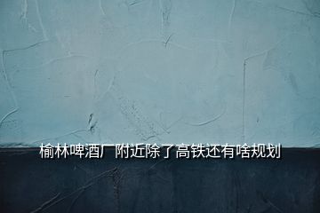 榆林啤酒廠附近除了高鐵還有啥規(guī)劃