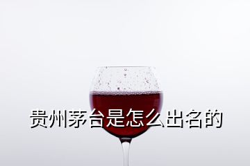 貴州茅臺(tái)是怎么出名的