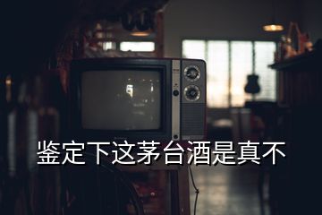 鑒定下這茅臺酒是真不