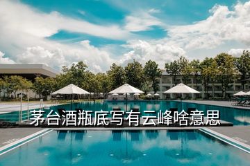 茅臺(tái)酒瓶底寫有云峰啥意思