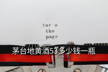 茅臺地黃酒53多少錢一瓶