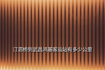 汀泗橋到武昌鴻基客運站有多少公里