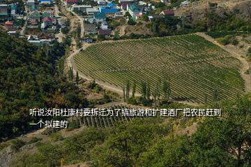 聽說汝陽杜康村要拆遷為了搞旅游和擴(kuò)建酒廠把農(nóng)民趕到一個擬建的