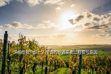 詳細(xì)給我介紹一下所謂的炒酒買(mǎi)賣過(guò)程盈虧原因