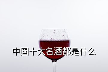 中國(guó)十大名酒都是什么