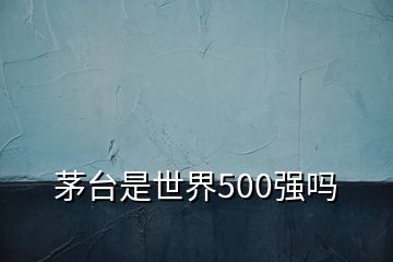 茅臺(tái)是世界500強(qiáng)嗎