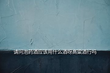 請問泡藥酒應(yīng)該用什么酒呀高粱酒行嗎