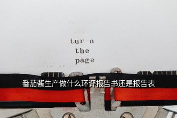 番茄醬生產(chǎn)做什么環(huán)評報告書還是報告表