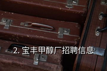 2. 寶豐甲醇廠招聘信息