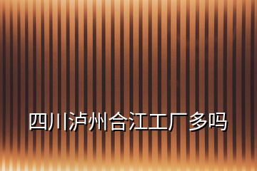 四川瀘州合江工廠多嗎