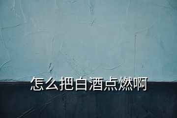 怎么把白酒點(diǎn)燃啊