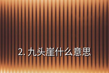 2. 九頭崖什么意思