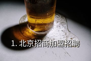 1. 北京招商加盟招聘