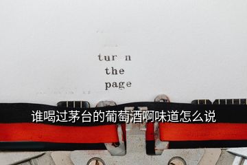 誰(shuí)喝過(guò)茅臺(tái)的葡萄酒啊味道怎么說(shuō)