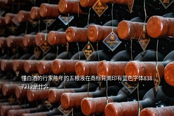 懂白酒的行家陳年的五糧液在商標(biāo)背面印有藍(lán)色字體838 7212是什么