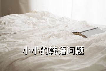 小小的韓語(yǔ)問題