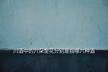 川酒中的六朵金花分別是指哪六種酒