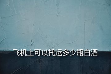 飛機上可以托運多少瓶白酒