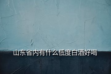 山東省內(nèi)有什么低度白酒好喝