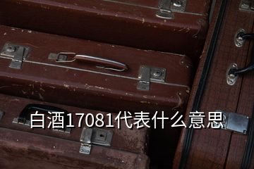 白酒17081代表什么意思