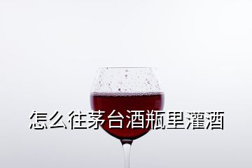 怎么往茅臺(tái)酒瓶里灌酒