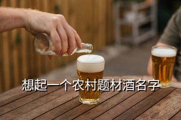 想起一個農(nóng)村題材酒名字