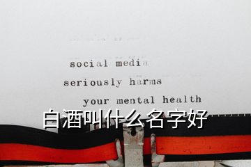 白酒叫什么名字好