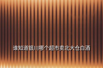 誰知道銀川哪個超市賣北大倉白酒