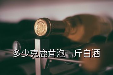 多少克鹿茸泡一斤白酒