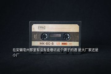 在安徽亳州那里有沒有金巷坊這個(gè)牌子的酒 是大廠家還是小廠